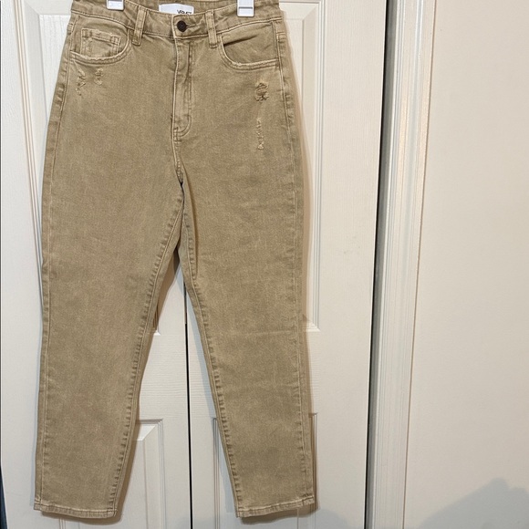 High Rise Women's Jeans in Tan - Picture 1 of 6